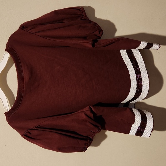 ❤️ PEACH LOVE CALIFORNIA GAME DAY SEQUIN FOOTBALL PUFF SLEEVE TOP, MEDIUM - Picture 11 of 14